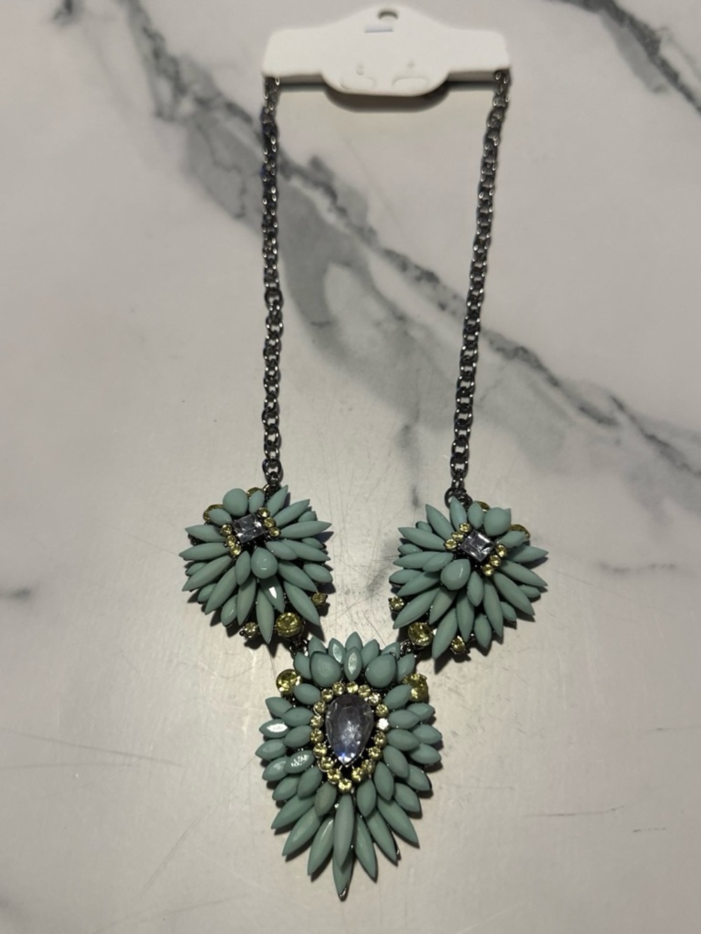 Floral Mint Statement Necklace